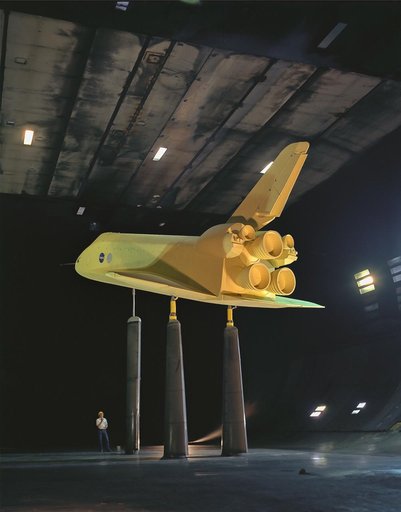 Space Shuttle SSV Orbiter Model In 40x80 Foot Wind Tunnel.