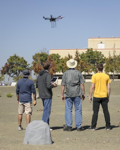 The Earth Science Unmanned Aerial System (UAS) Demonstration in the Rover Scape at NASA's Ames Research Center.