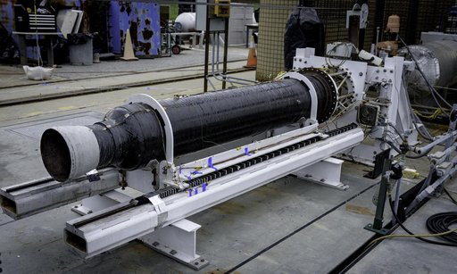 Peregrine Rocket Motor Test at the Ames Outdoor Aerodynamic Research Facility (OARF).