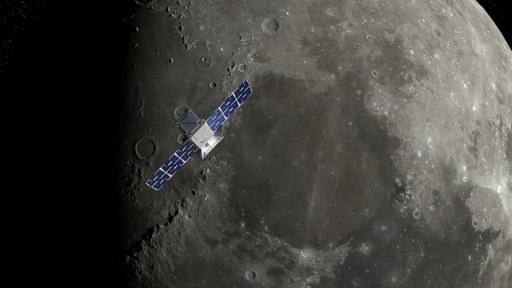 CAPSTONE over the lunar North Pole (Illustration)