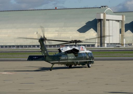 U.S. President Joe Biden Departs Moffett Federal Airfield Aboard Marine One
