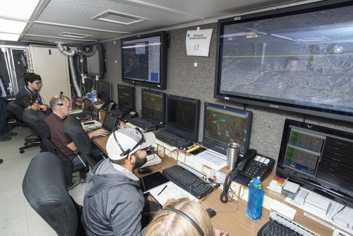 NASAs Engineers in Mission Control Monitor Ikhana Aircraft During a Test Flight