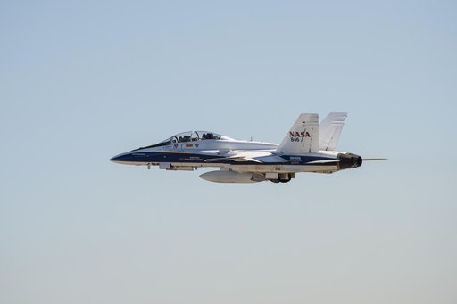 NASA F/A-18 Takes Off for QSF18 Supersonic Flight