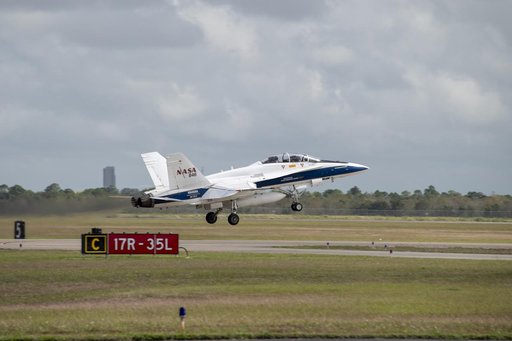 NASA F/A-18 Takes Off for QSF18 Supersonic Flight