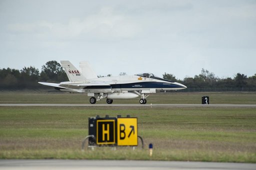 NASA F/A-18 Takes Off for QSF18 Supersonic Flight
