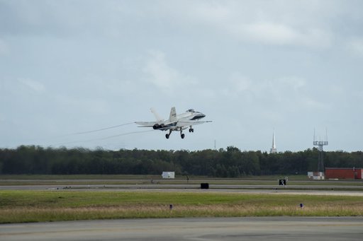 NASA F/A-18 Takes Off for QSF18 Supersonic Flight