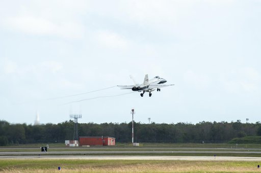 NASA F/A-18 Takes Off for QSF18 Supersonic Flight