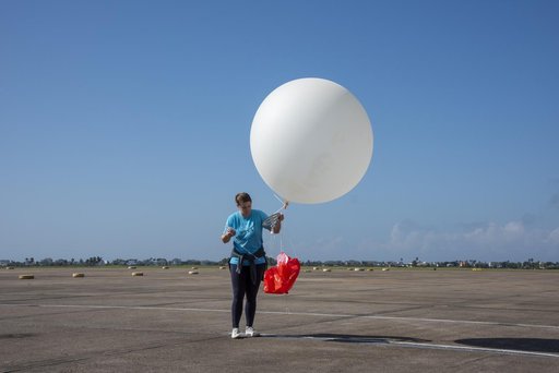 NASA Meteorologists Launch Weather Balloon Before Research Flight
