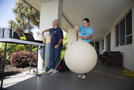 NASA Meteorologists Launch Weather Balloon Before Research Flight