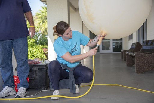 NASA Meteorologists Launch Weather Balloon Before Research Flight