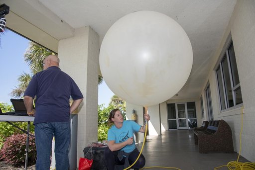 NASA Meteorologists Launch Weather Balloon Before Research Flight