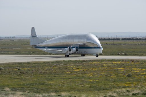 NASA's Super Guppy Arrives to Armstrong Building 703 for Maintenance