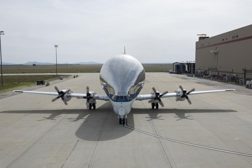 NASA’s Super Guppy Arrives to Armstrong Building 703 for Maintenance