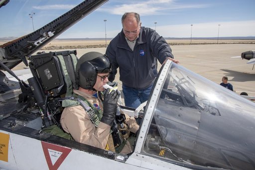 NASA Pilot Nils Larson Does a Spirometry Test