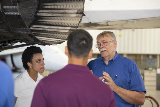 Astronauts Tour Aircraft Hangar at Armstrong Flight Research Center