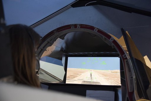 Astronaut Pilots X-59 Simulator at Armstrong Flight Research Center
