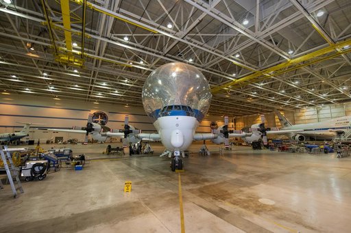 NASA’s Super Guppy in the hangar at Armstrong Building 703