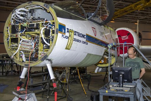 NASA's ER-2 is prepared for the Dynamics and Chemistry of the Summer Stratosphere, or DCOTSS, 2022 campaign.