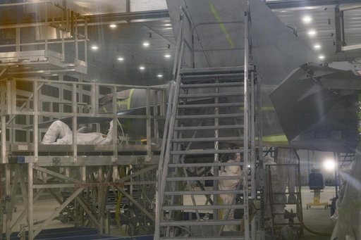 NASA 862 Enters Air Force Paint Barn