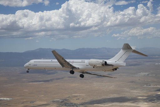 Boeing MD-90 flies from Victorville, California to Palmdale, California where it will begin modifications as part of NASA Sustainable Flight Demonstrator