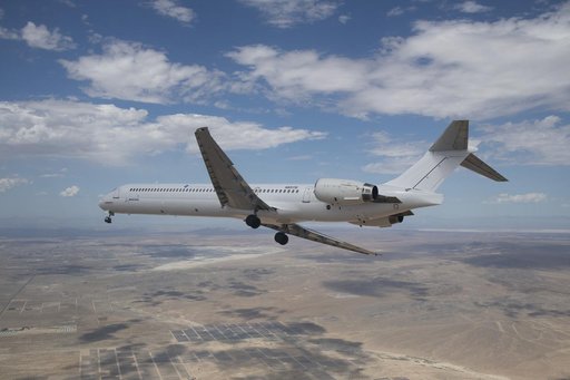 Boeing MD-90 flies from Victorville, California to Palmdale, California where it will begin modifications as part of NASA Sustainable Flight Demonstrator
