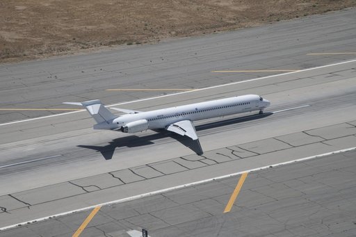 Boeing MD-90 flies from Victorville, California to Palmdale, California where it will begin modifications as part of NASA Sustainable Flight Demonstrator