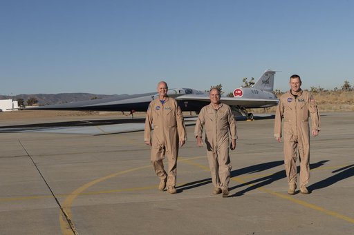 Test Pilots Pose with X-59 Research Aircraft
