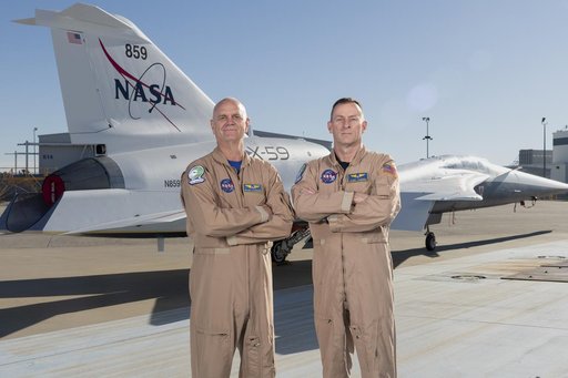 NASA Test Pilots Pose with X-59 Research Aircraft