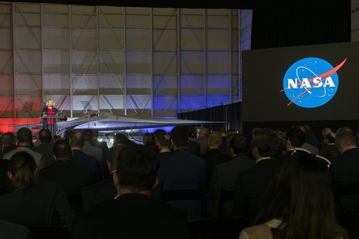 NASA’s Deputy Administrator Speaks in Front of Unveiled X-59