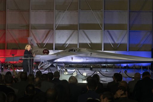 NASA’s Deputy Administrator Speaks in Front of Unveiled X-59