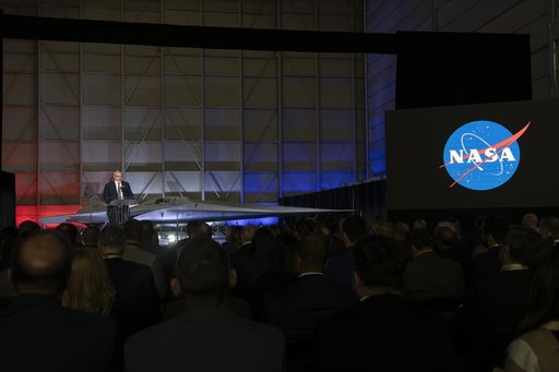 NASA’s Associate Administrator Speaks in Front of Unveiled X-59