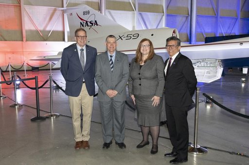 NASA Representatives in Front of Unveiled X-59