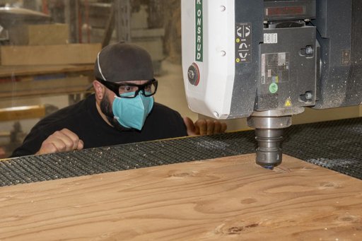Experimental Fabrication Shop Creates Floorboards for X-66