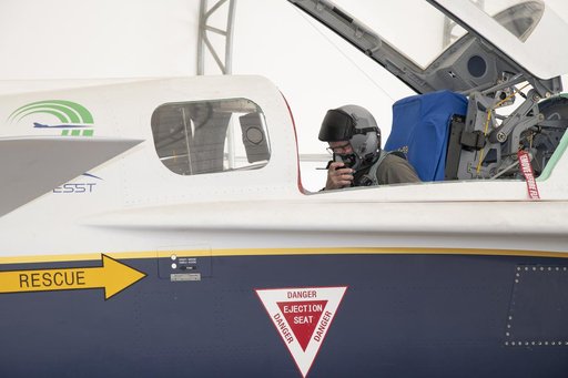 Test Pilot Sits in X-59 Cockpit Prior to First Engine Run