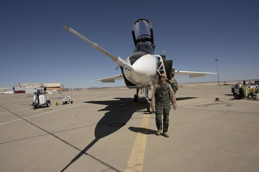NASA Test Pilot Inspects New Shock-Sensing Probe Ahead of Calibration Flight