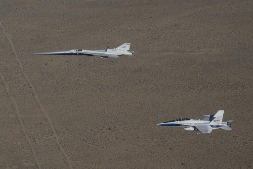 NASA’s X-59 in Flight with F/A-18 Research Aircraft Monitoring