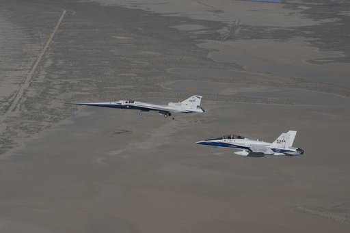NASA’s X-59 in Flight with F/A-18 Research Aircraft Monitoring