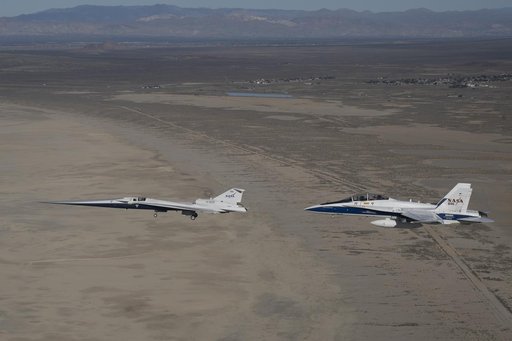 NASA’s X-59 in Flight with F/A-18 Research Aircraft Monitoring