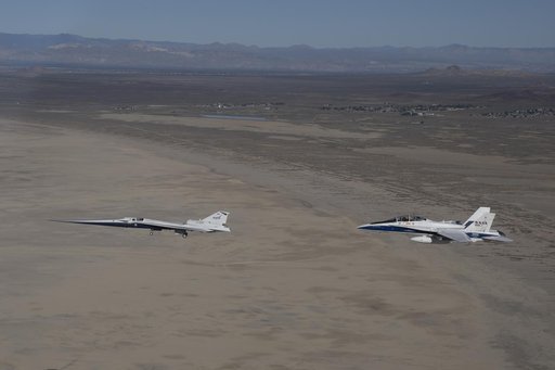 NASA’s X-59 in Flight with F/A-18 Research Aircraft Monitoring