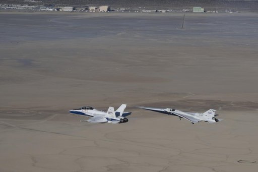 NASA’s X-59 in Flight with F/A-18 Research Aircraft Monitoring