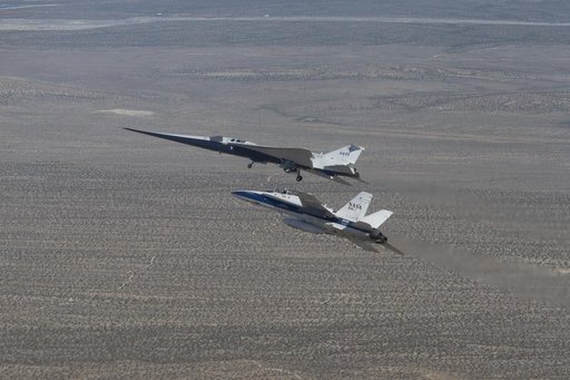 NASA’s X-59 in Flight with F/A-18 Research Aircraft Monitoring