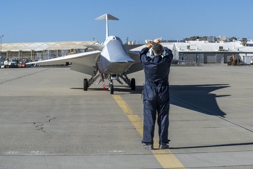 X-59 Taxis to NASA’s Armstrong Flight Research Center