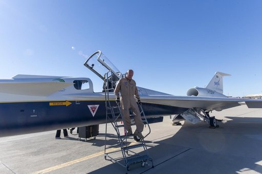 X-59 Test Pilot Exits the Aircraft After First Flight