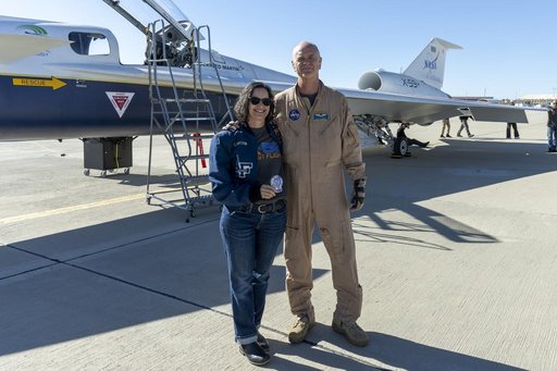NASA’s X-59 Test Pilot Hugs Wife After Historic First Flight