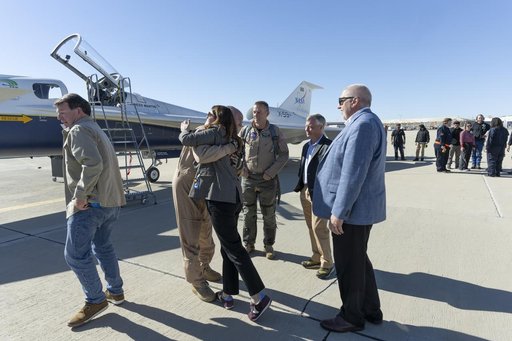 NASA Leadership Gather Around X-59 After First Flight