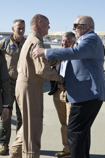 NASA Leadership Gather Around X-59 After First Flight