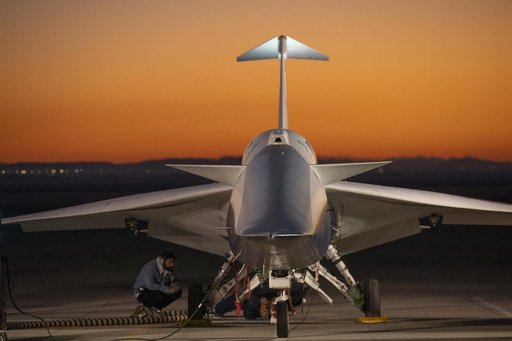 NASA’s X-59 Against an Orange Sky