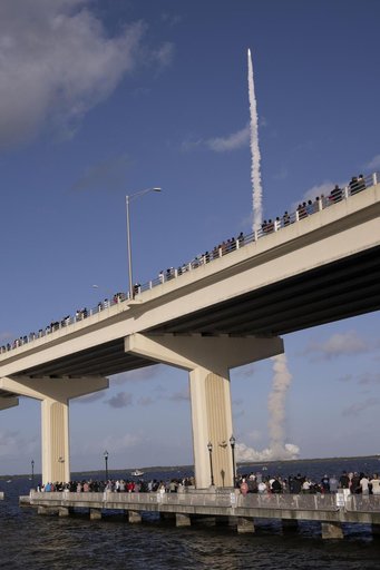 Artemis II launch from A. Max Brewer Bridge