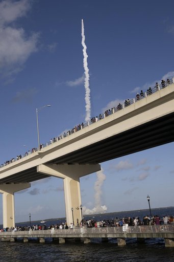 Artemis II launch from A. Max Brewer Bridge