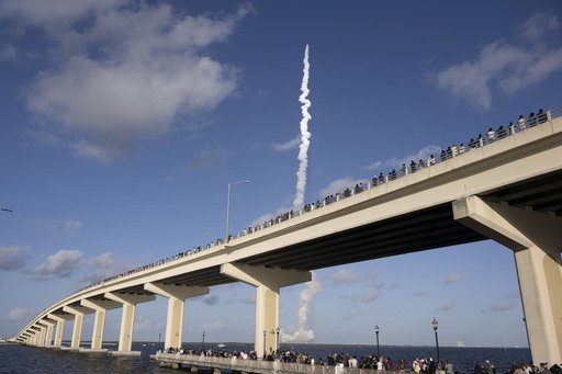 Artemis II launch from A. Max Brewer Bridge